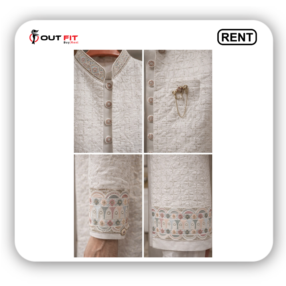 white sherwani for men wedding on rent in bangalore (3)