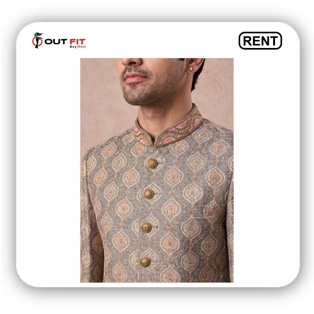 dusty blue embroidered sherwani for rent in bangalore dusty blue embroidered sherwani for rent in bangalore