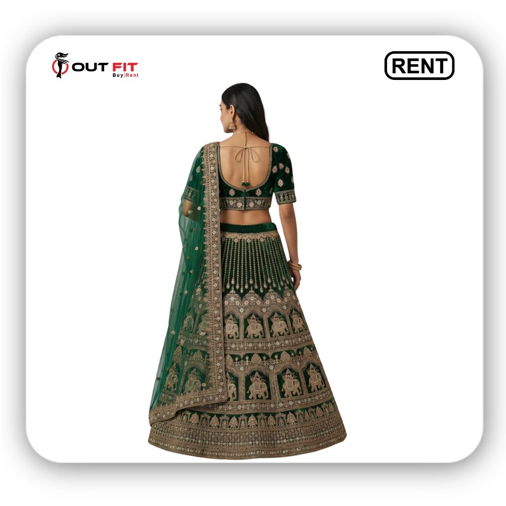green embroidery lehenga rent in bangalore (2) green embroidery lehenga rent in bangalore