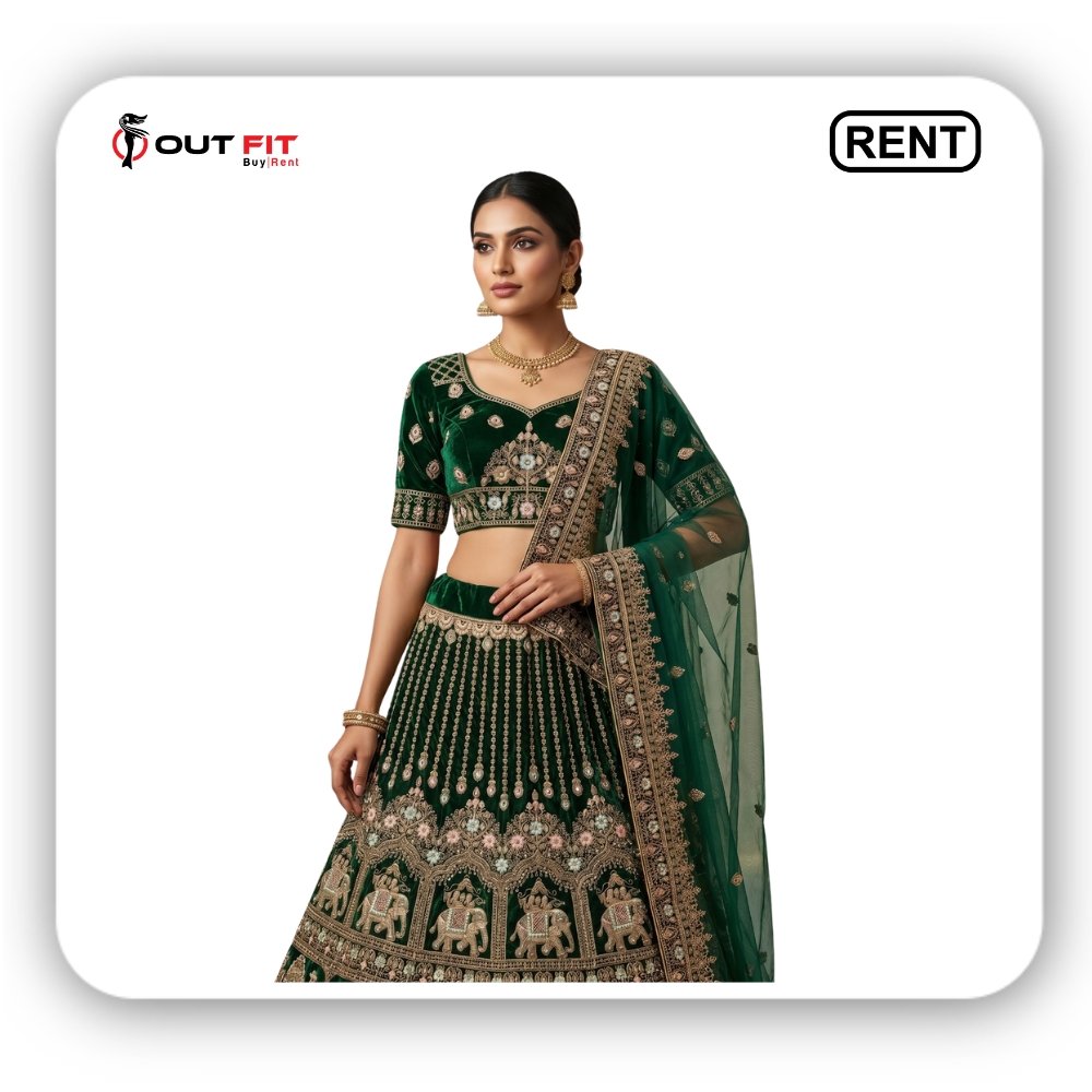 green embroidery lehenga rent in bangalore (3) green embroidery lehenga rent in bangalore