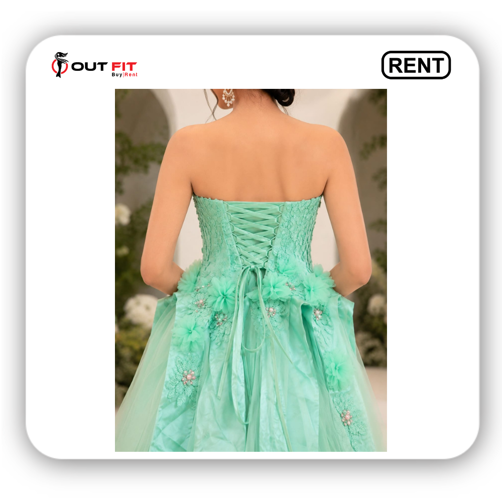 mint green designer dress for rent in bangalore (2) mint green designer dress for rent in bangalore