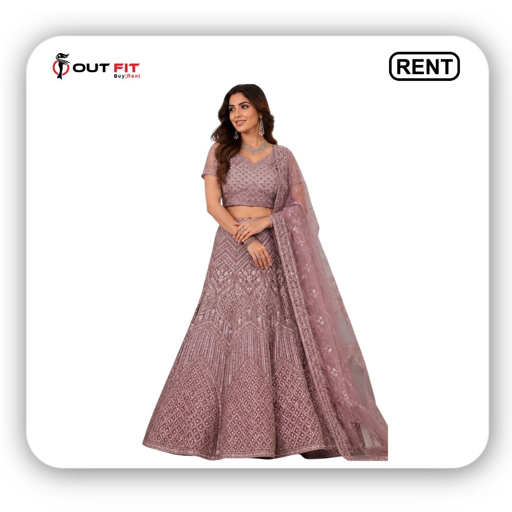 pink lehenga for women wedding on rent in bangalore