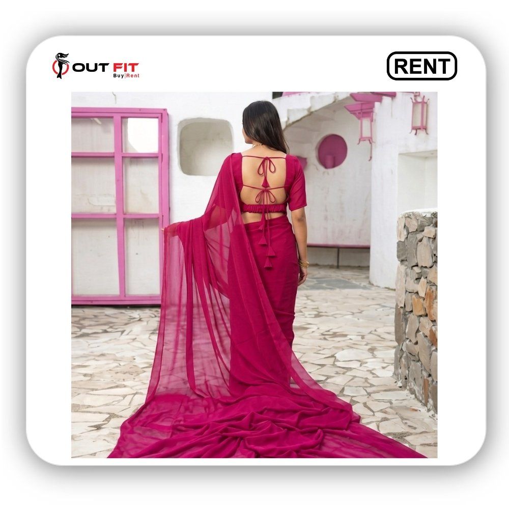 pink photoshoot long saree for rent in bangalore (3) Pink Photoshoot Long Saree for Rent in Bangalore