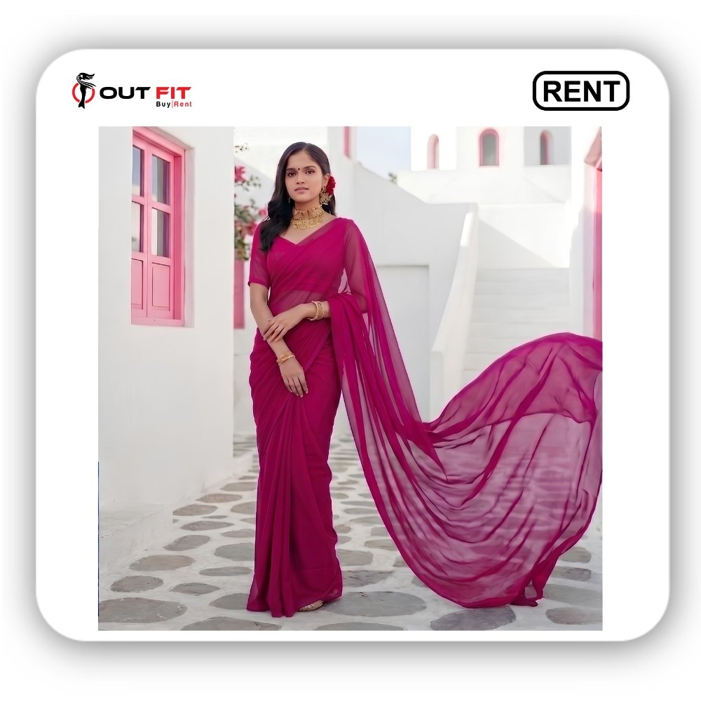 pink photoshoot long saree for rent in bangalore Pink Photoshoot Long Saree for Rent in Bangalore