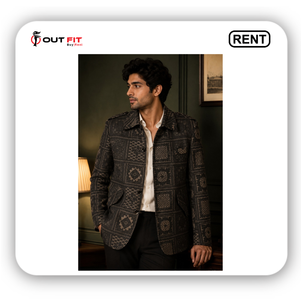 mens-designer-floral-printed-blazer-rental-bangalore-side-profile