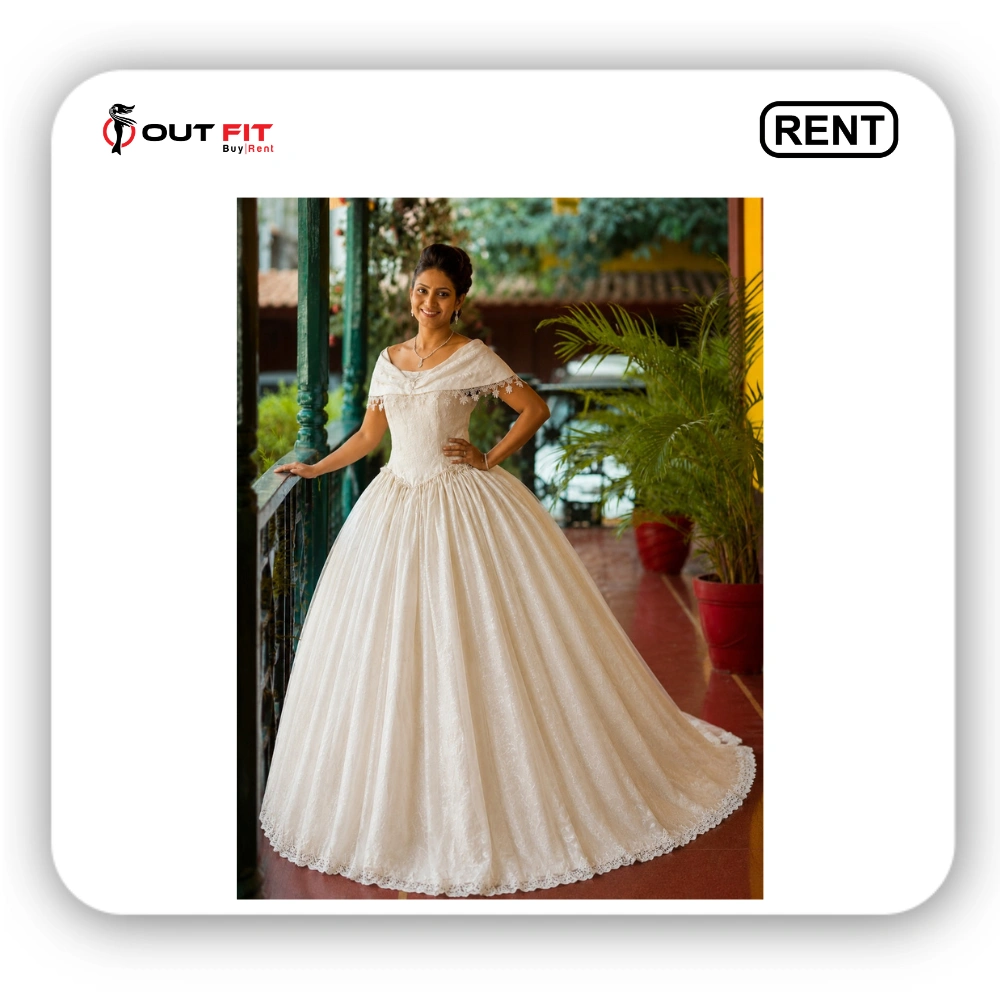 off white wedding gown for rental in bangalore