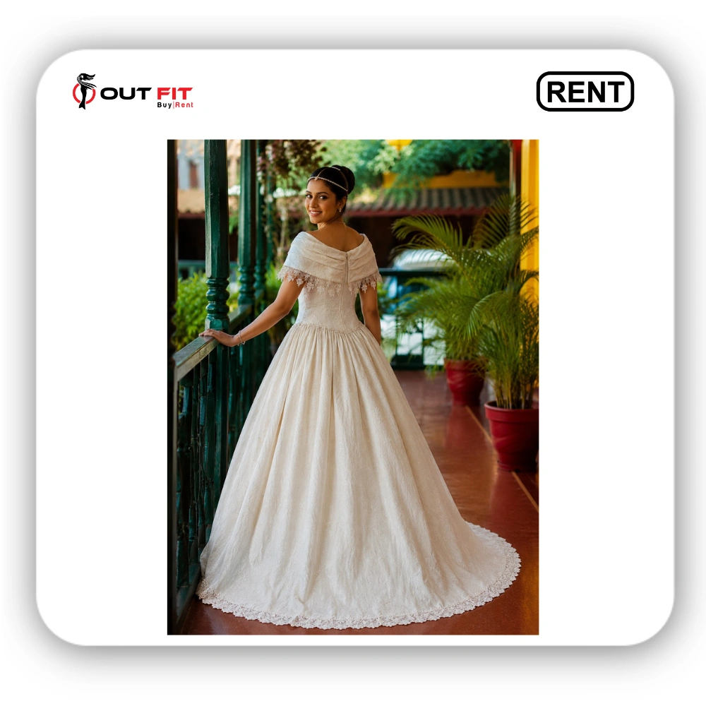 off white wedding gown for rental in bangalore