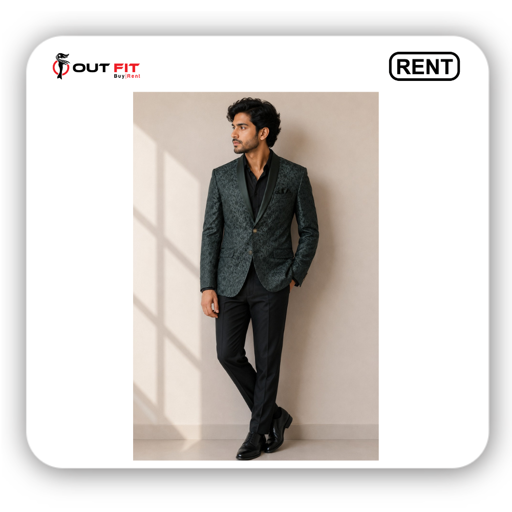 Bottle Green Blazer for Men on Rent in Bangalore: Premium Designer Outfit for Weddings & Events